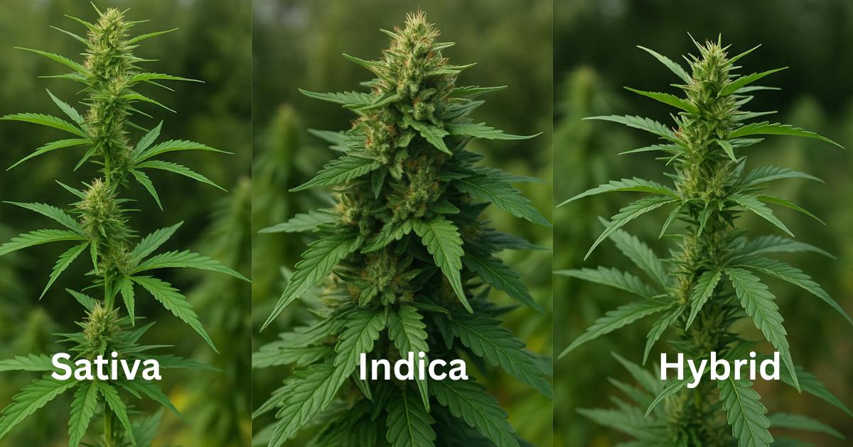 Sativa, Indica & Hybrid – Wirkung, Pflanze & die richtige Sorte für deinen Eigenanbau Sativa, Indica und Hybrid Cannabis Pflanze Unterschied