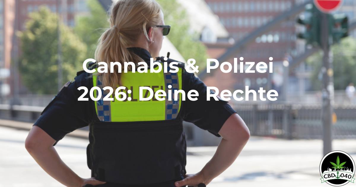 Cannabis & Polizei 2026 – was kontrolliert werden darf und was nicht Polizistin bei Kontrolle – Symbolbild für Cannabis und Polizeikontrollen 2026 in Deutschland, Rechte und Grenzen bei Besitz, Verkehrskontrolle und Anbau