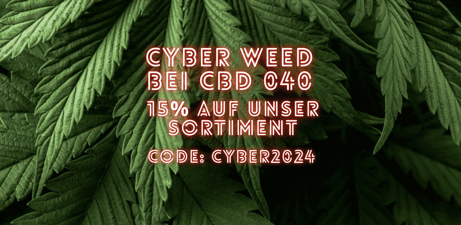 Die besten Cannabis Black Friday & Cyber Monday Angebote 2024 bei CBD 040 CBD und Cannabis Black Friday und Cyber Monday Angebote 2024 in Deutschland - Sparen Sie auf CBD Blüten, Cannabis Samen und HHC Produkte mit exklusiven Rabatten.