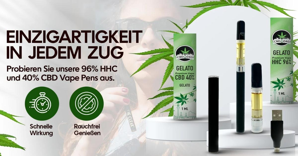 Cannabis Vapes bei CBD 040 kaufen, bei uns findest du eine Auswahl an CBD, 10-OH-HHC, THCP und THC Vapes legal in Deutschland