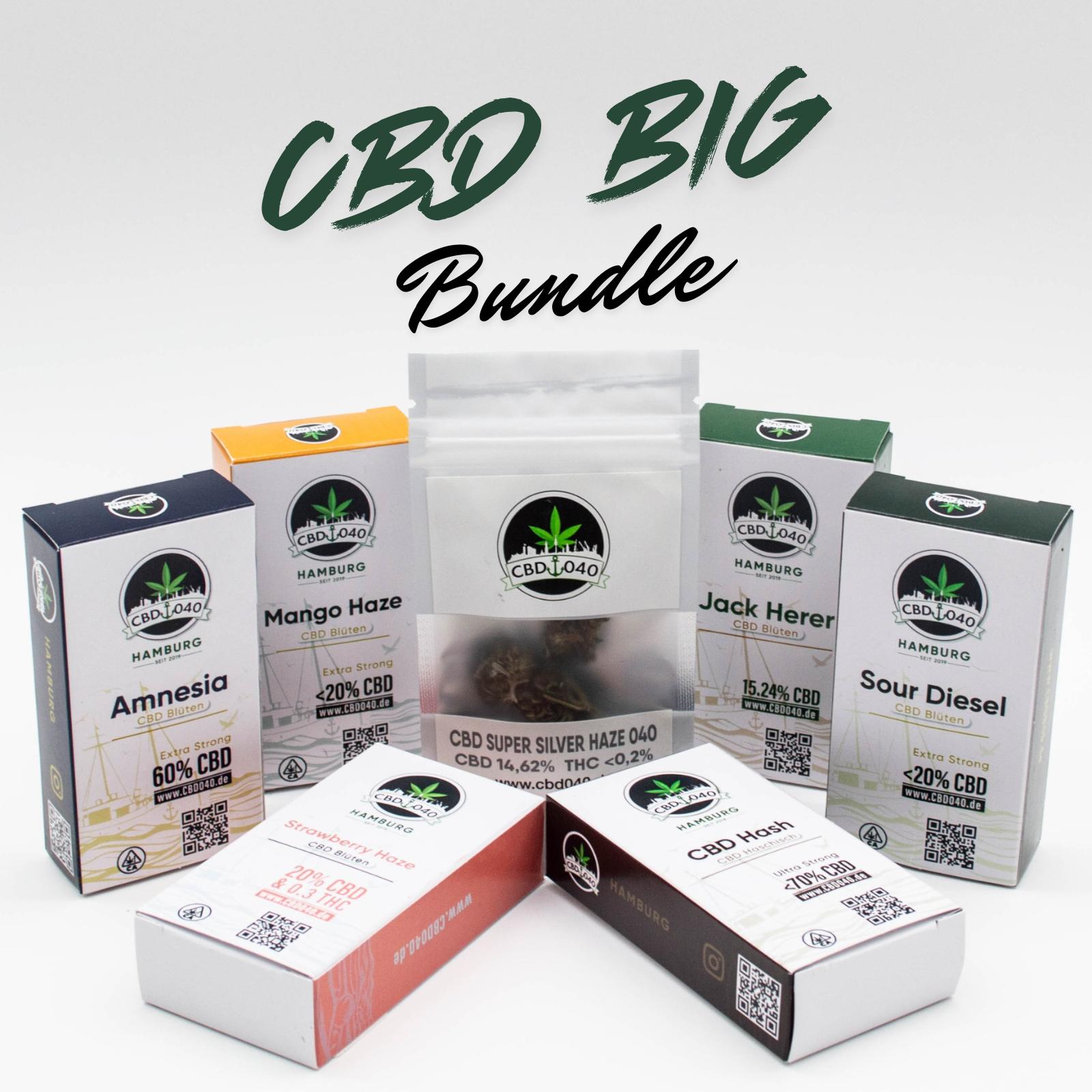 CBD Blüten Big Bundle mit CBD Hasch kaufen – Cannabis ohne Rezept bestellen in Deutschland – Amnesia, Mango Haze, Jack Herer, Sour Diesel, Super Silver Haze, Hasch 70% CBD – legal bei CBD040