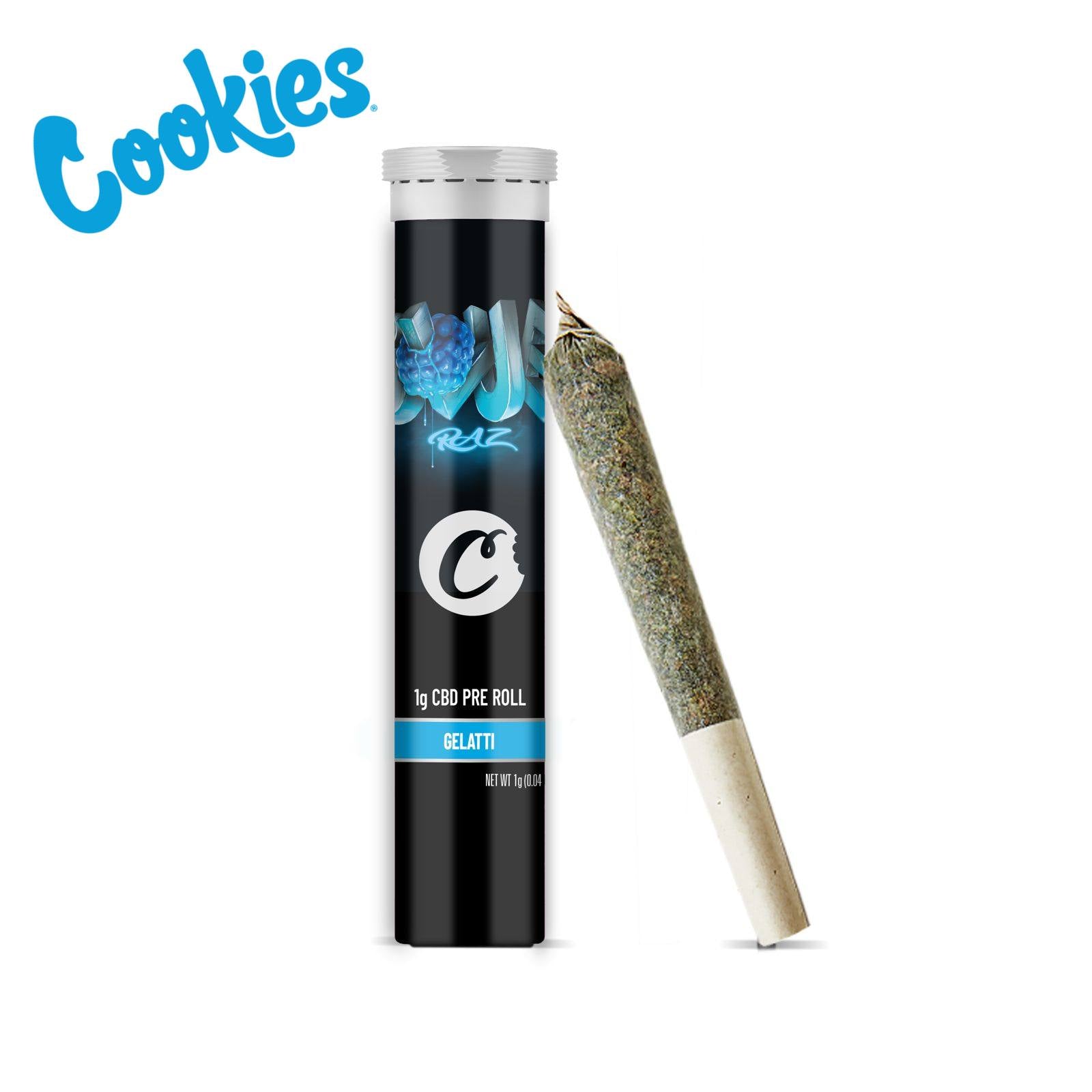 CBD Pre Rolled fertig gerollter Joint von Cookies aus Kalifornien, Sorte Blue Razz. Cannabis ohne Rezept kaufen.