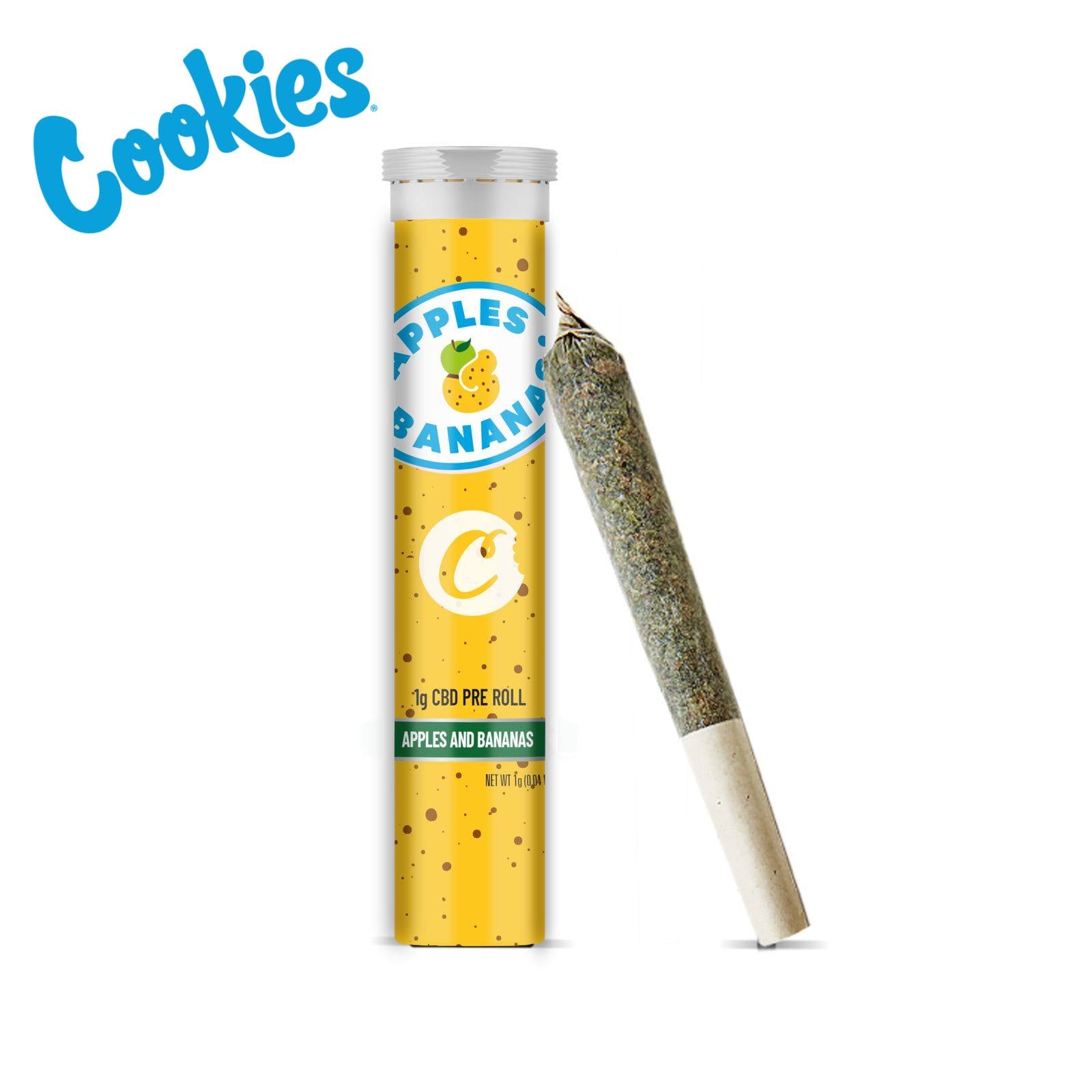 CBD Pre Rolled fertig gerollter Joint von Cookies aus Kalifornien, Sorte Apples und Bananas. Cannabis ohne Rezept kaufen.
