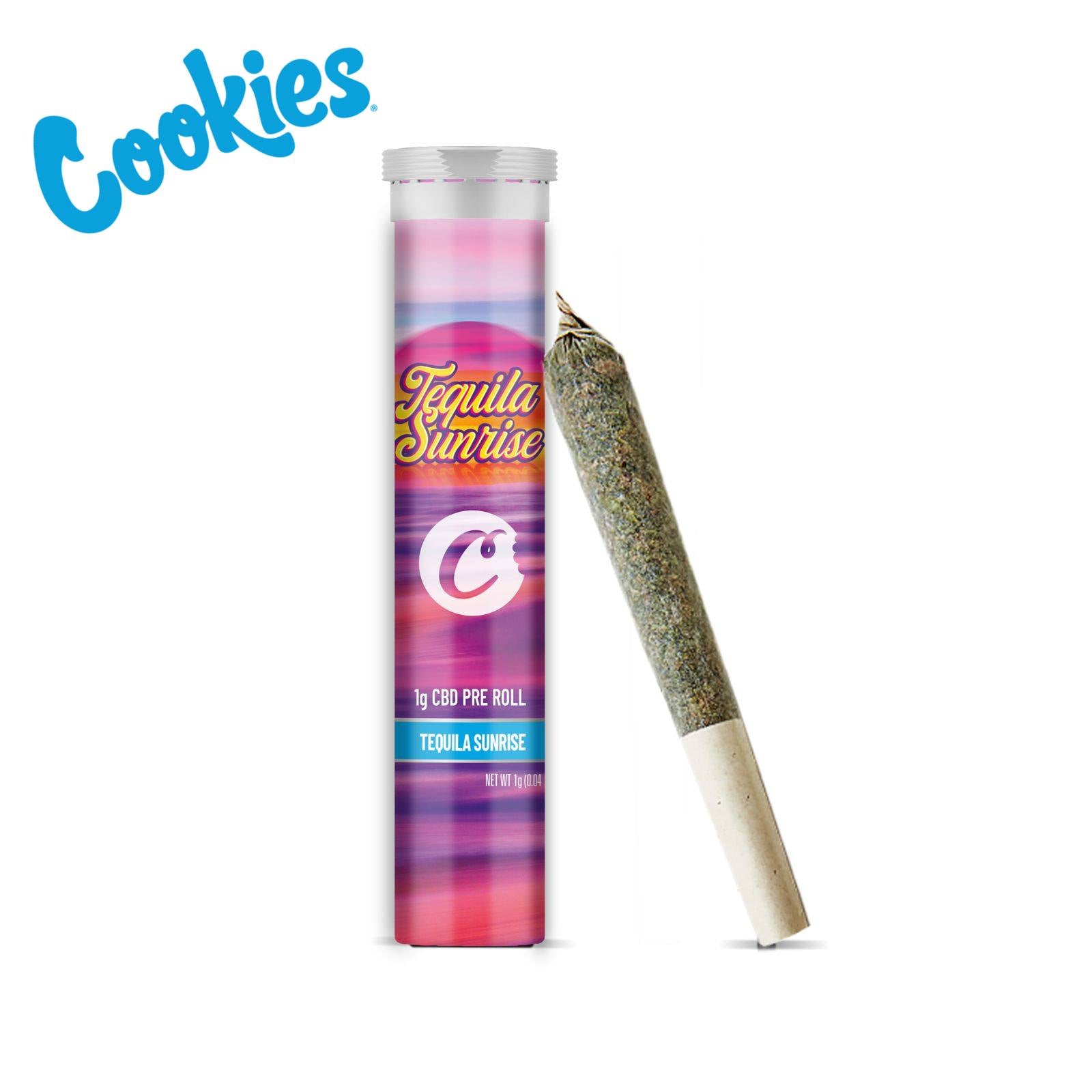 CBD Pre Rolled fertig gerollter Joint von Cookies aus Kalifornien, Sorte Tequila Sunrise. Cannabis ohne Rezept kaufen.