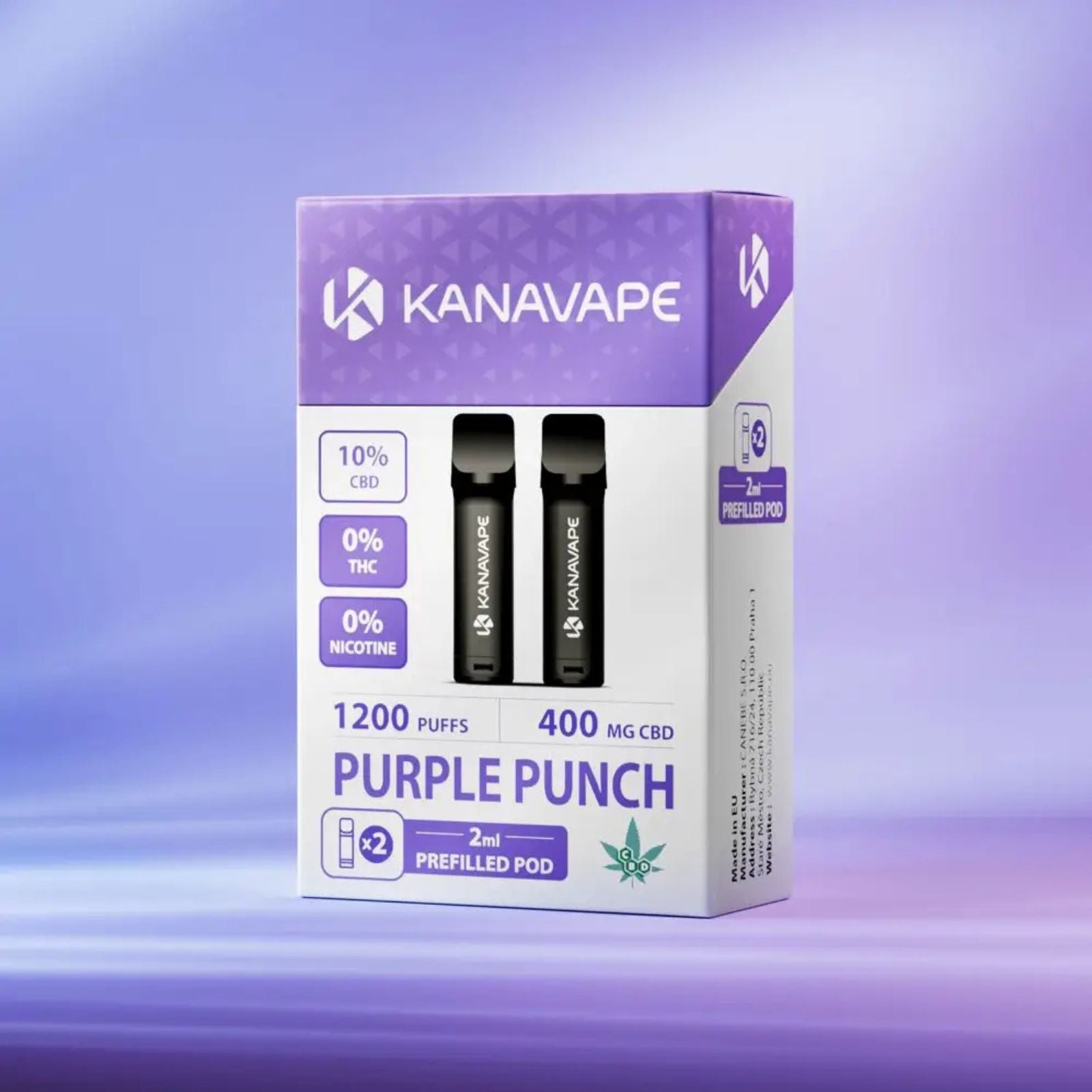 Elfbar CBD Pods Purple Punch mit 10 Prozent CBD und 1200 Zügen als Cannabis Vape kaufen